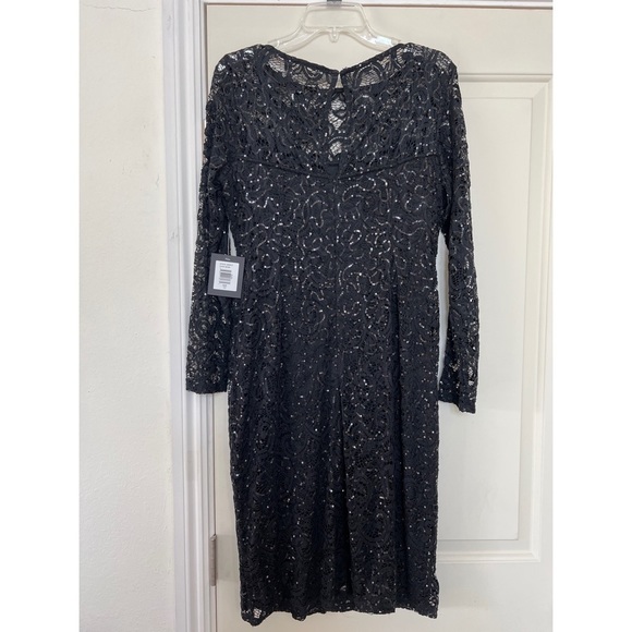 Marina LONG SLEEVE SEQUIN LACE DRESS - SIZE 12 NWOT - Picture 3 of 5